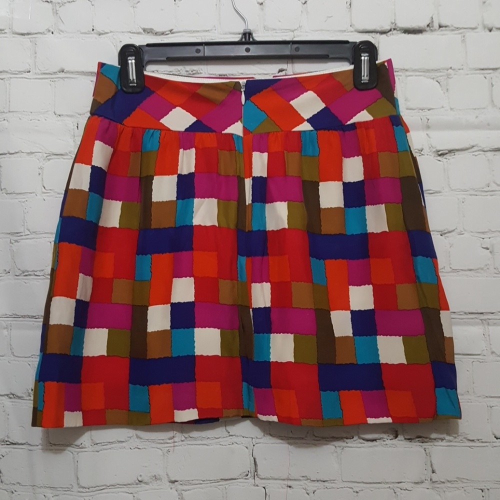 Multicolored silk mini skirt, size 2 - Picture 2 of 5